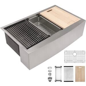 Kichae 30x22” Farmhouse Sink Stainless Steel Apron Front Farm Kitchen Sink, NEW